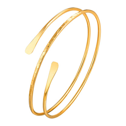 Upper Arm Cuff Bracelet for Women, Minimalist Gold Plated Armband Statement Party Armlets Jewelry